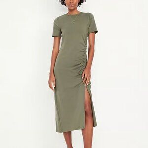 NWT Old Navy Ruched Midi T-Shirt Dress | Size L